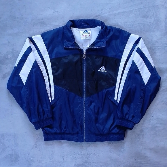 Vintage Other - Vintage 90s Adidas Navy and White Windbreaker YOUTH